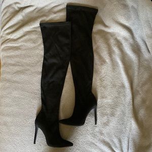 Fashion nova high knee boots.
